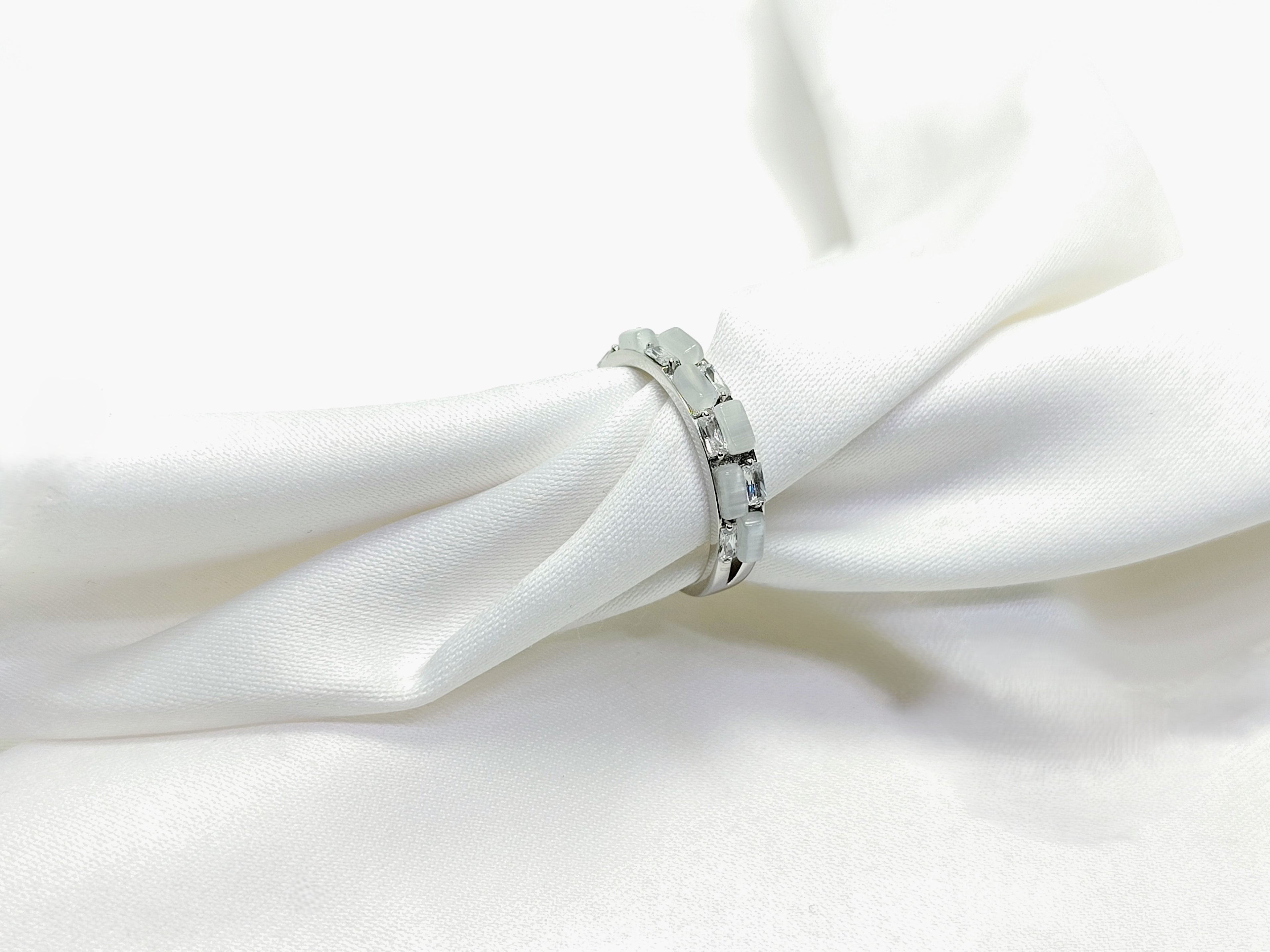 925 Sterling Silver Geometric Stackable Ring – Adjustable Fit