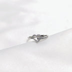 Modern Geometric Heart Ring in 925 Silver – Elegant Adjustable Jewelry