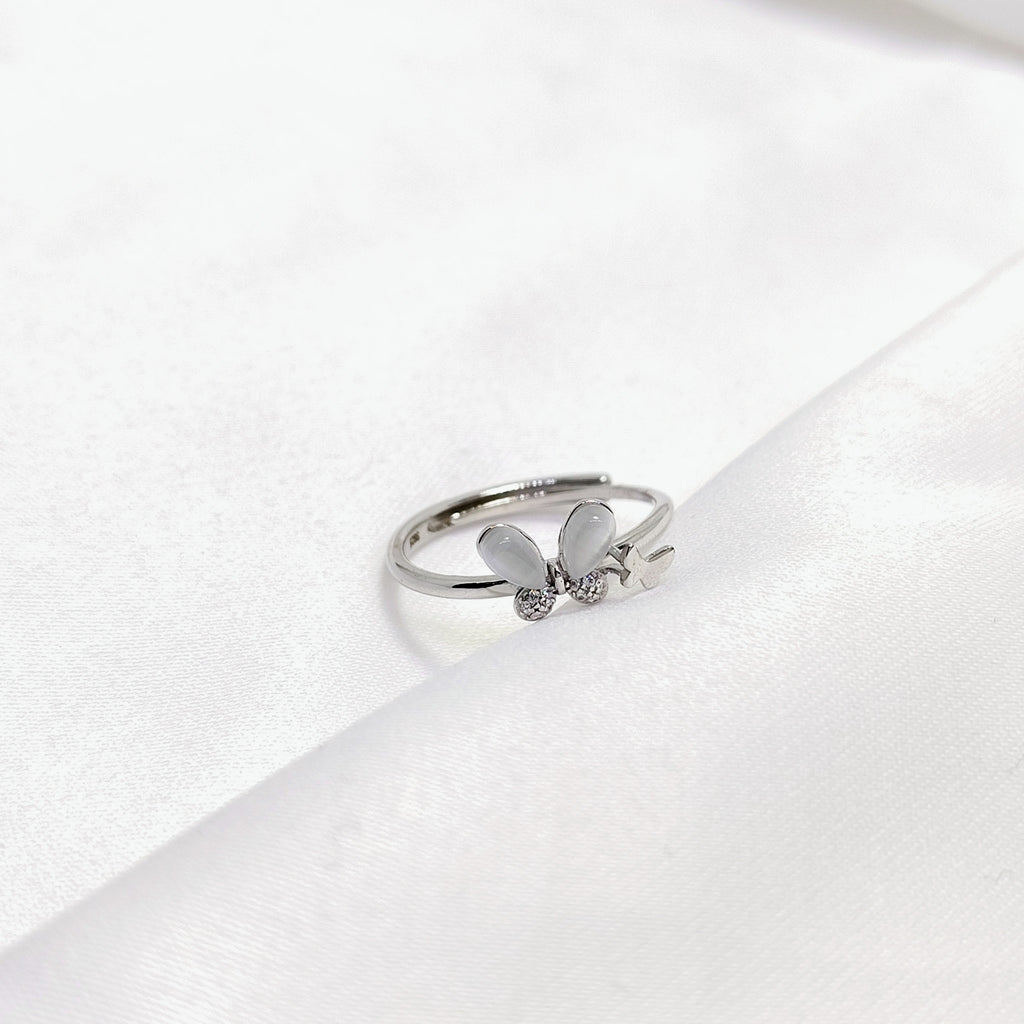 Trendy Butterfly Crystal Ring – 925 Sterling Silver Adjustable