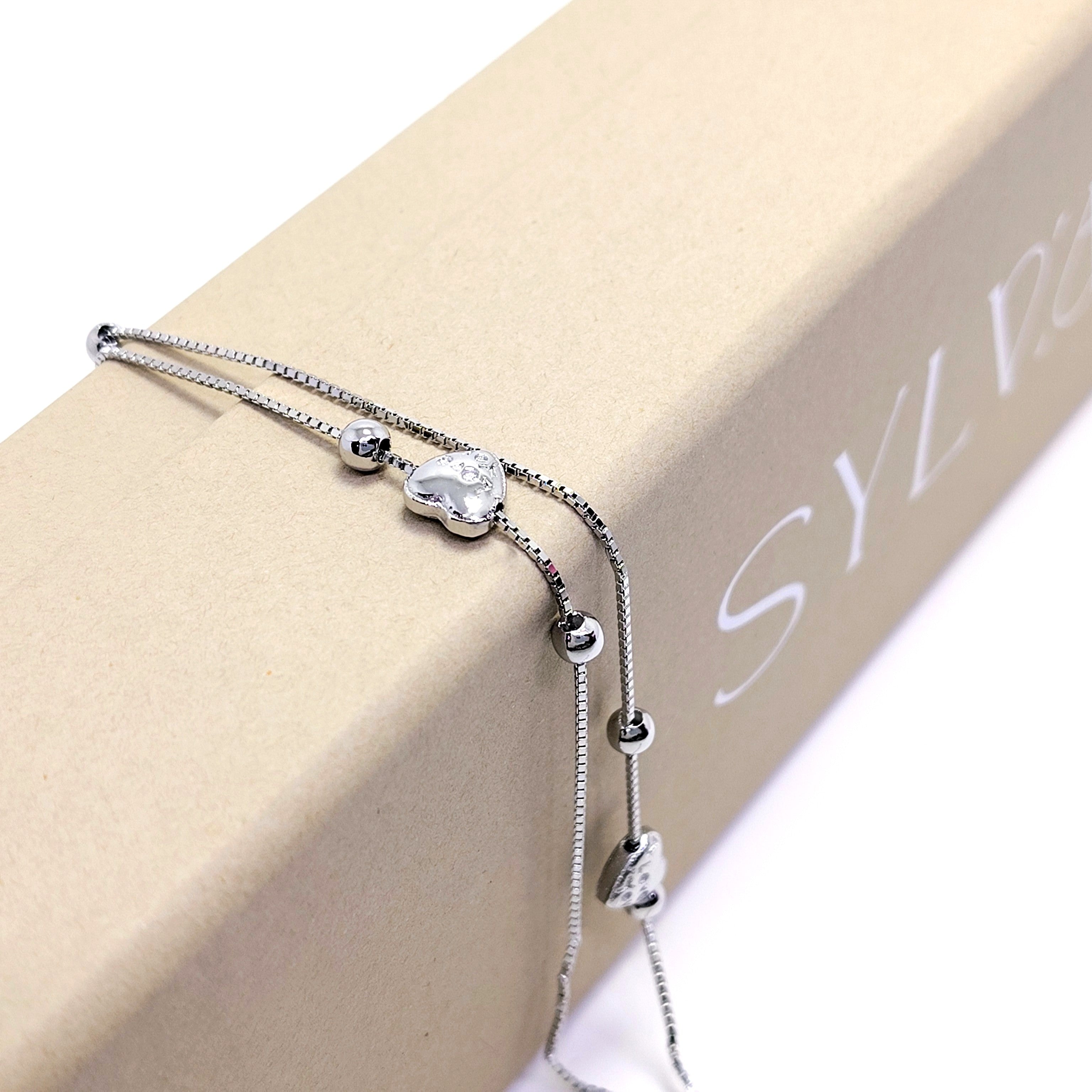 925 Silver Dainty Bracelet | Modern Charm Chain with Adjustable Fit for Women