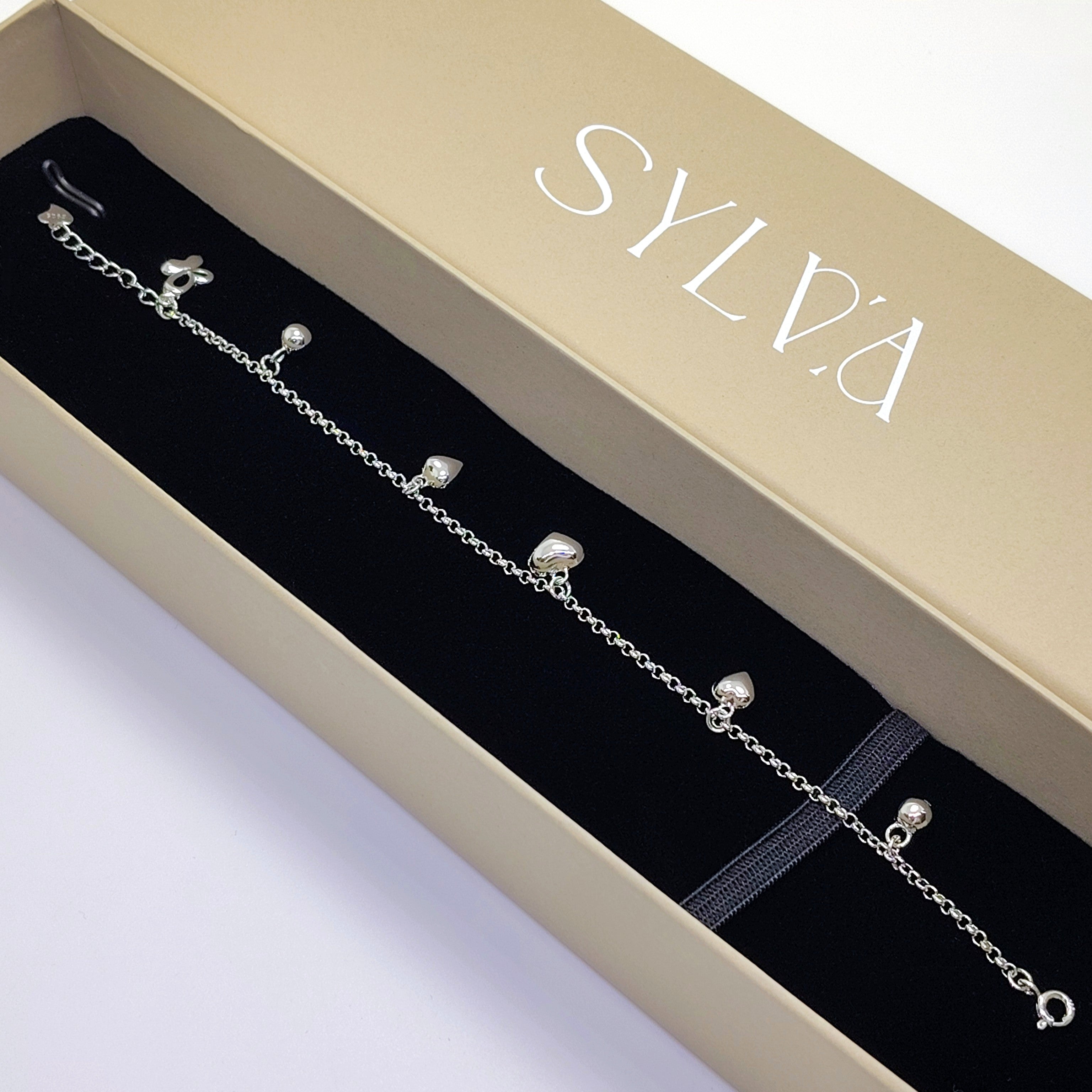 925 Silver Link Bracelet | Adjustable Lightweight Jewelry with Modern Charms