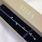 Sterling Silver 925 Bracelet | Sleek Minimal Chain with Hanging Charms