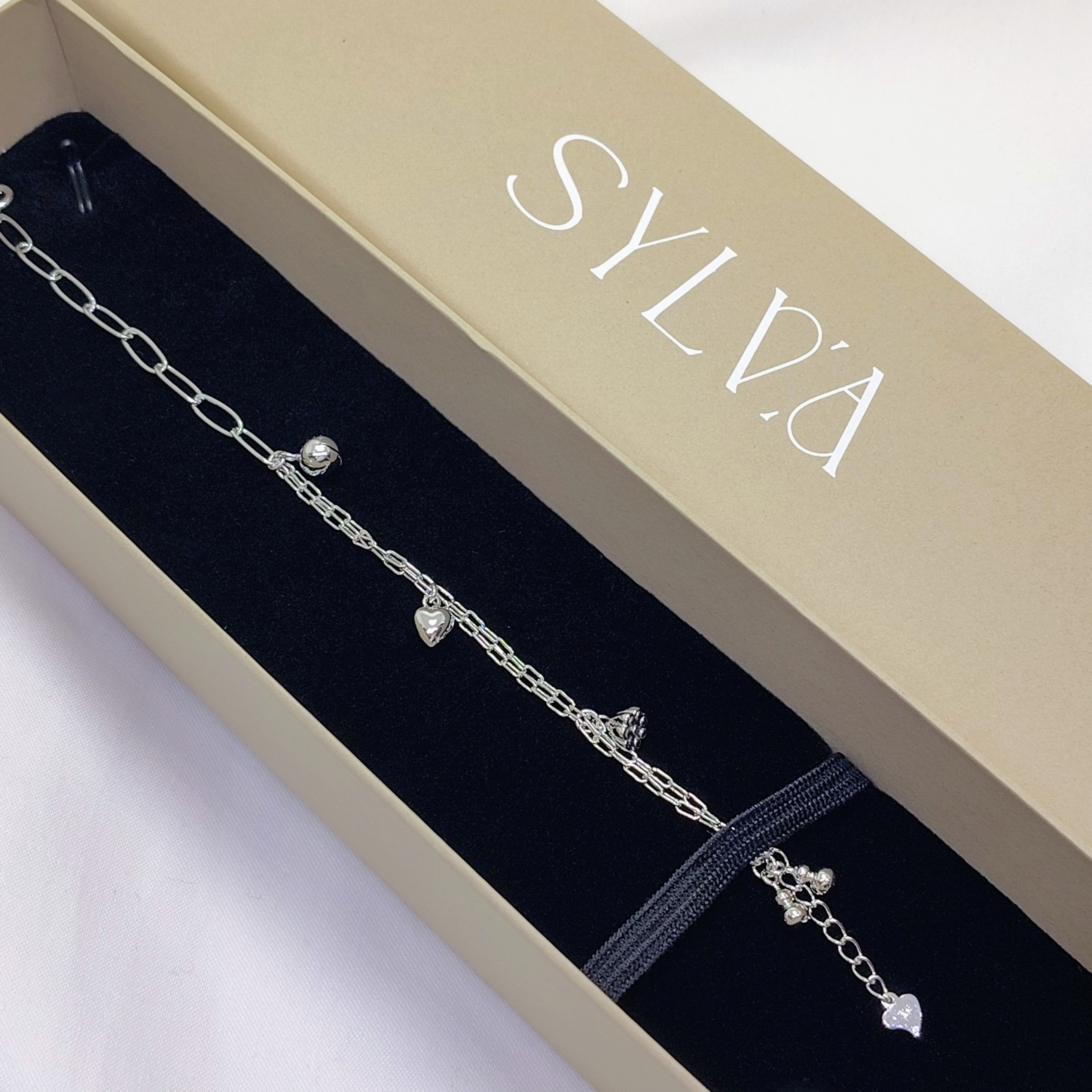 Sterling Silver 925 Bracelet | Sleek Minimal Chain with Hanging Charms