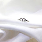 Double Heart Silver Ring – 925 Sterling Silver Romantic Minimalist Jewelry