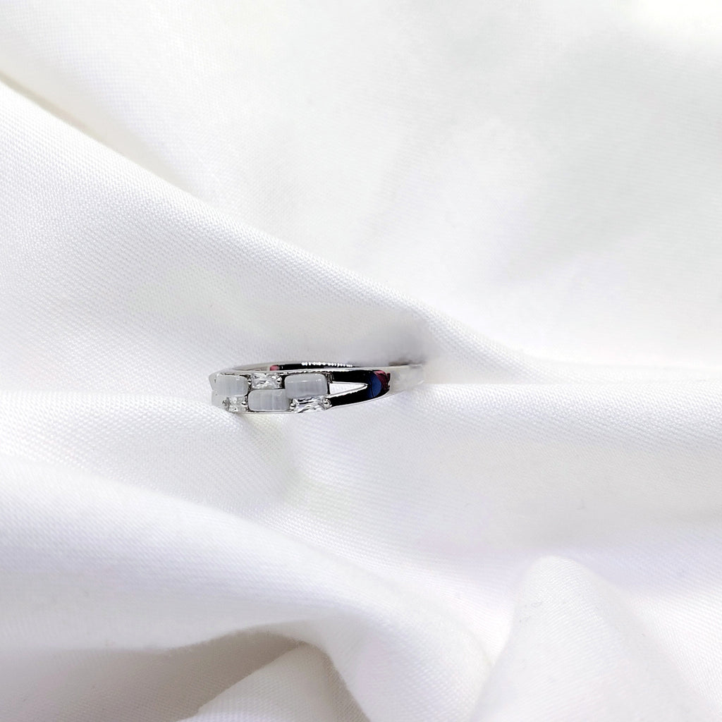 925 Sterling Silver Geometric Stackable Ring – Adjustable Fit