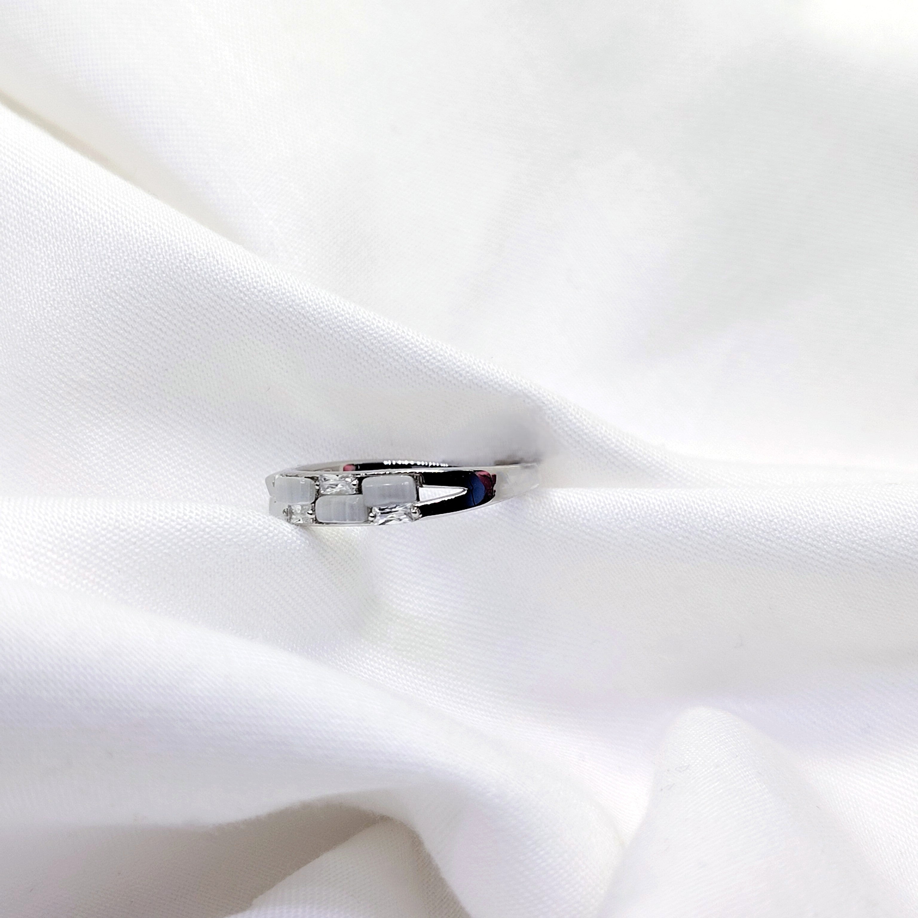 925 Sterling Silver Geometric Stackable Ring – Adjustable Fit