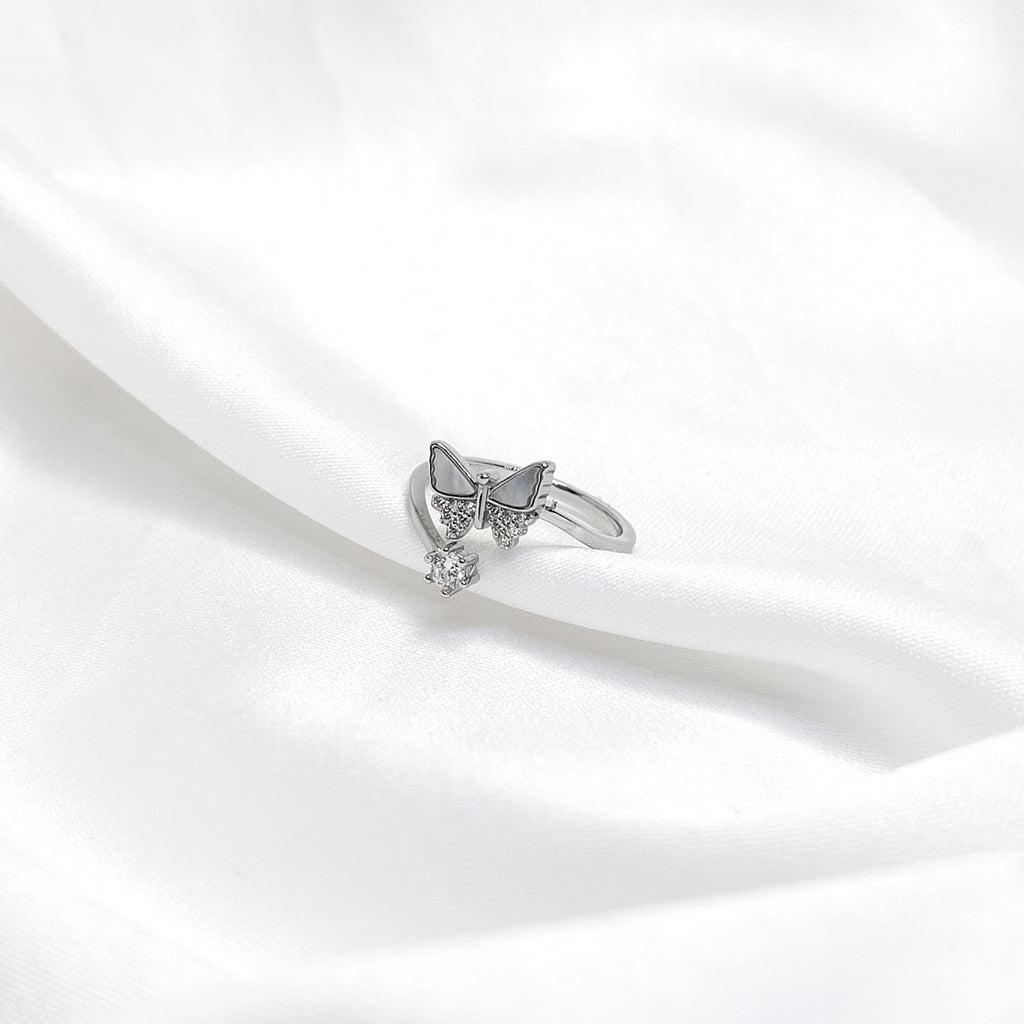 Vintage Butterfly 925 Silver Ring – Trendy Retro Style Ring