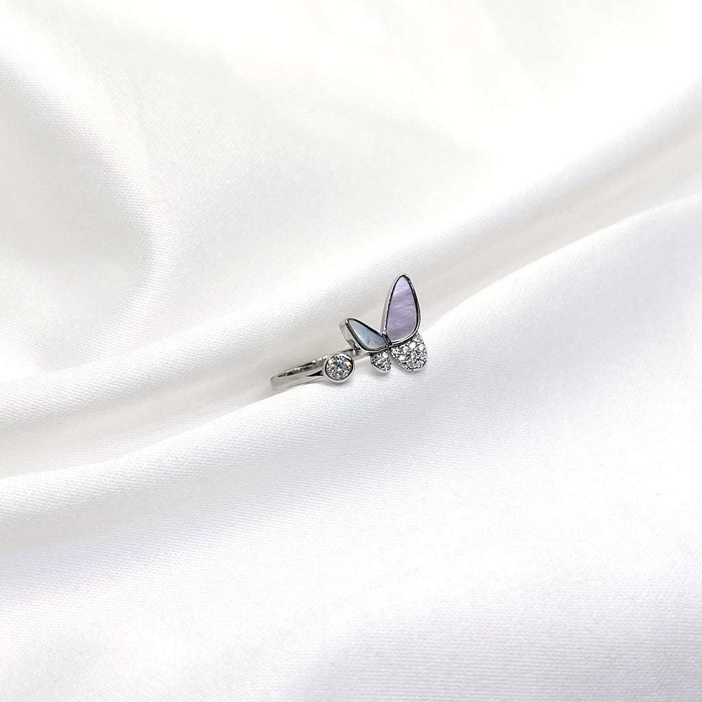 Crystal Butterfly 925 Silver Ring – Sparkling Party Wear Ring