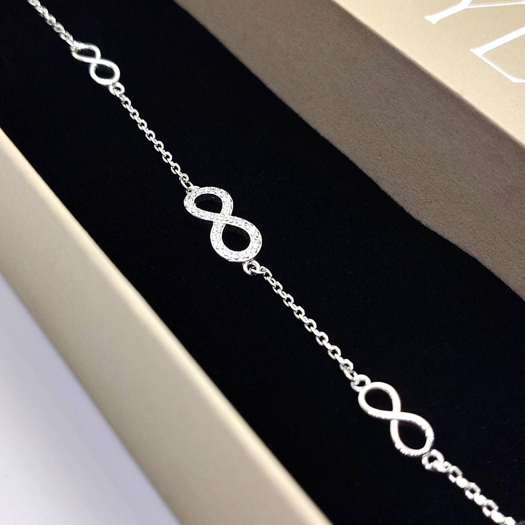 Forever Link Pure 925 Silver Infinity Bracelet