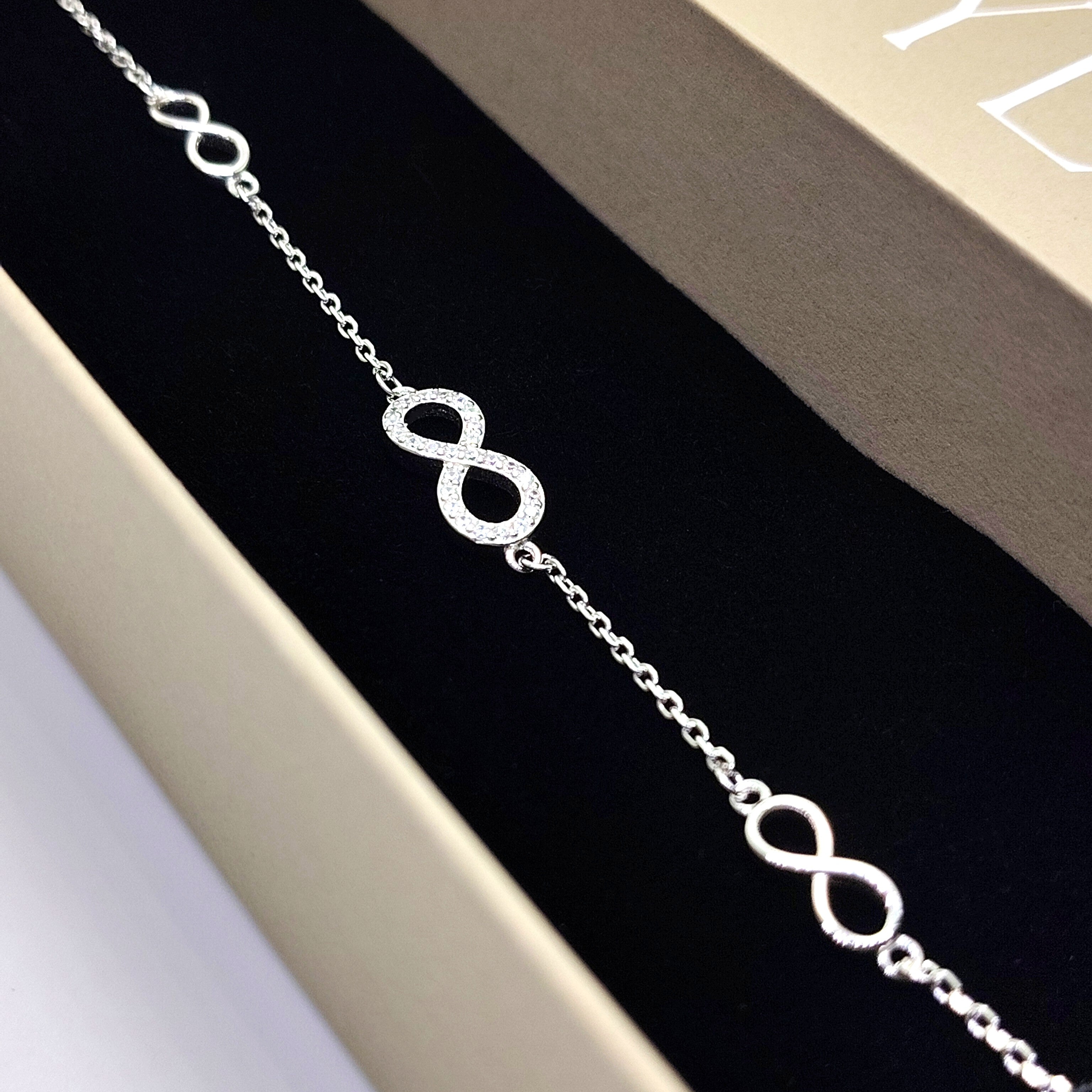 Forever Link Pure 925 Silver Infinity Bracelet