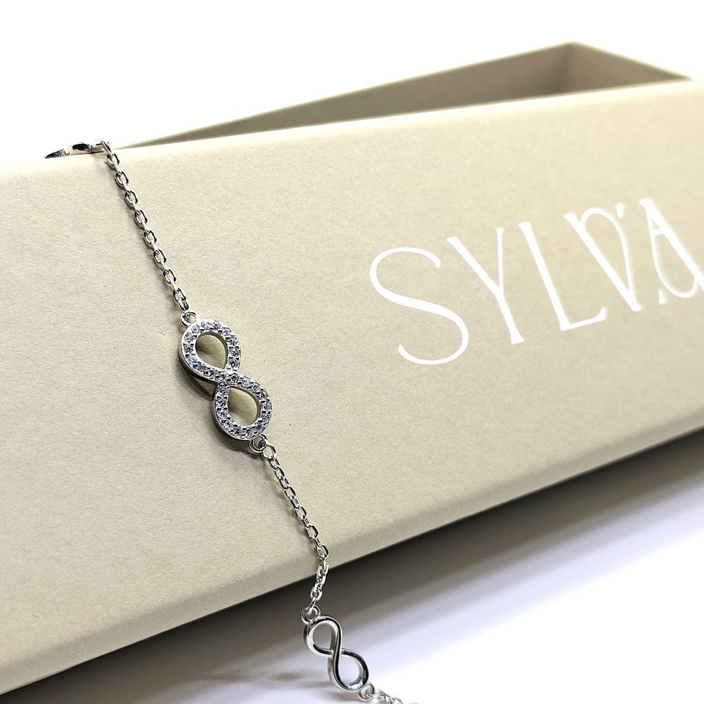 Forever Link Pure 925 Silver Infinity Bracelet