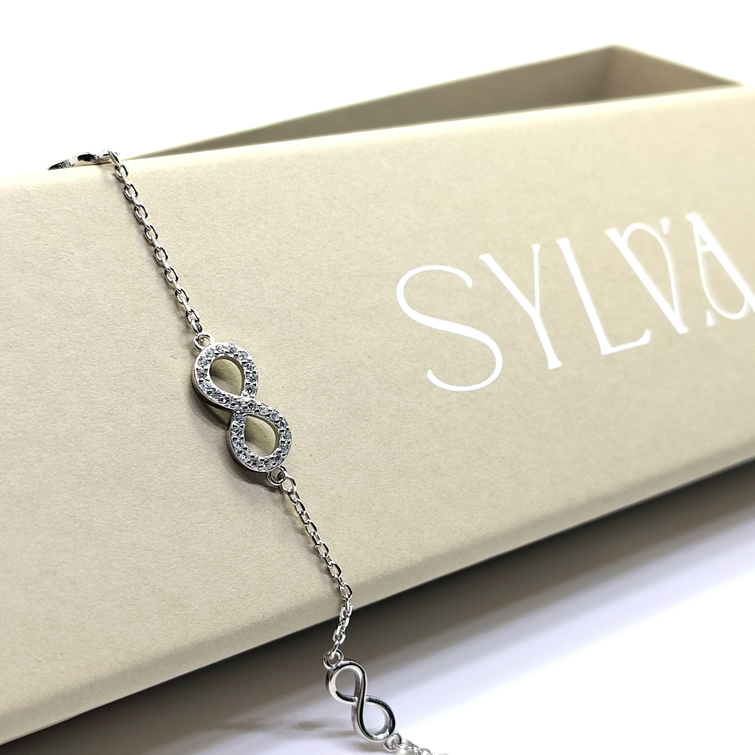 Forever Link Pure 925 Silver Infinity Bracelet