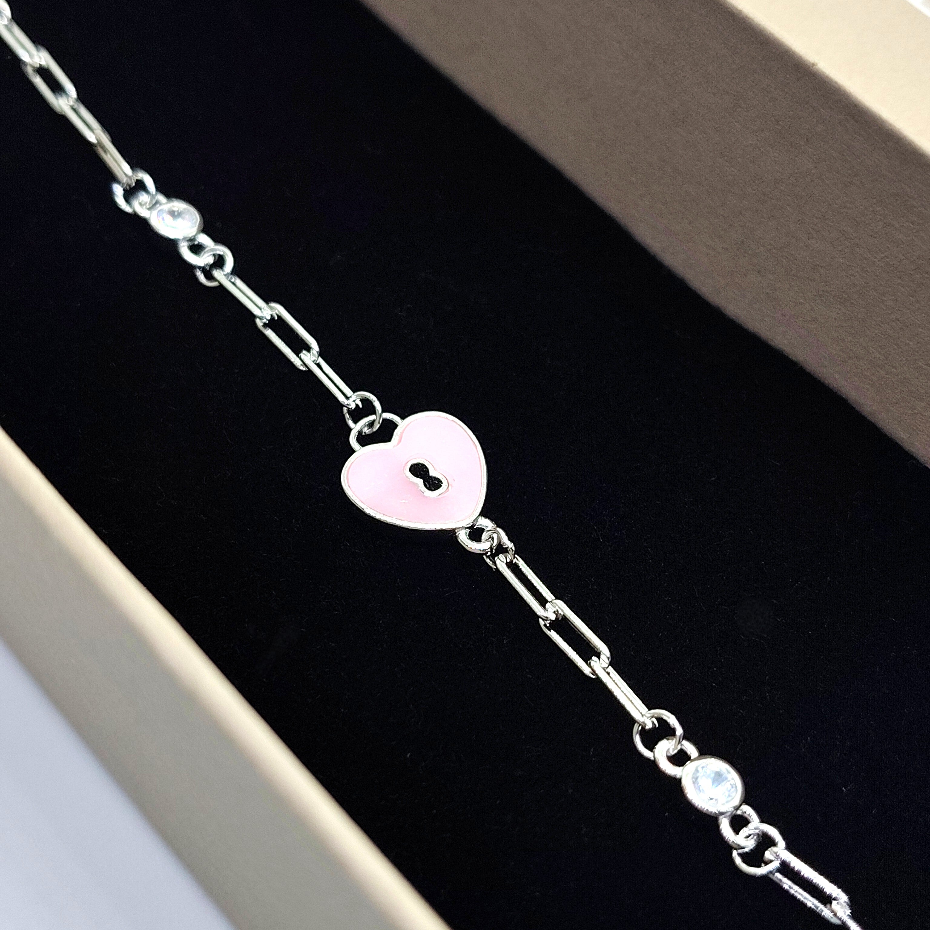 Blush Charm 925 Silver Bracelet - Heart Edition