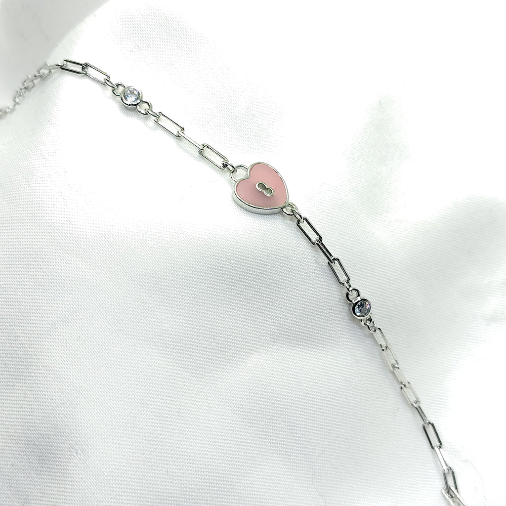Blush Charm 925 Silver Bracelet - Heart Edition