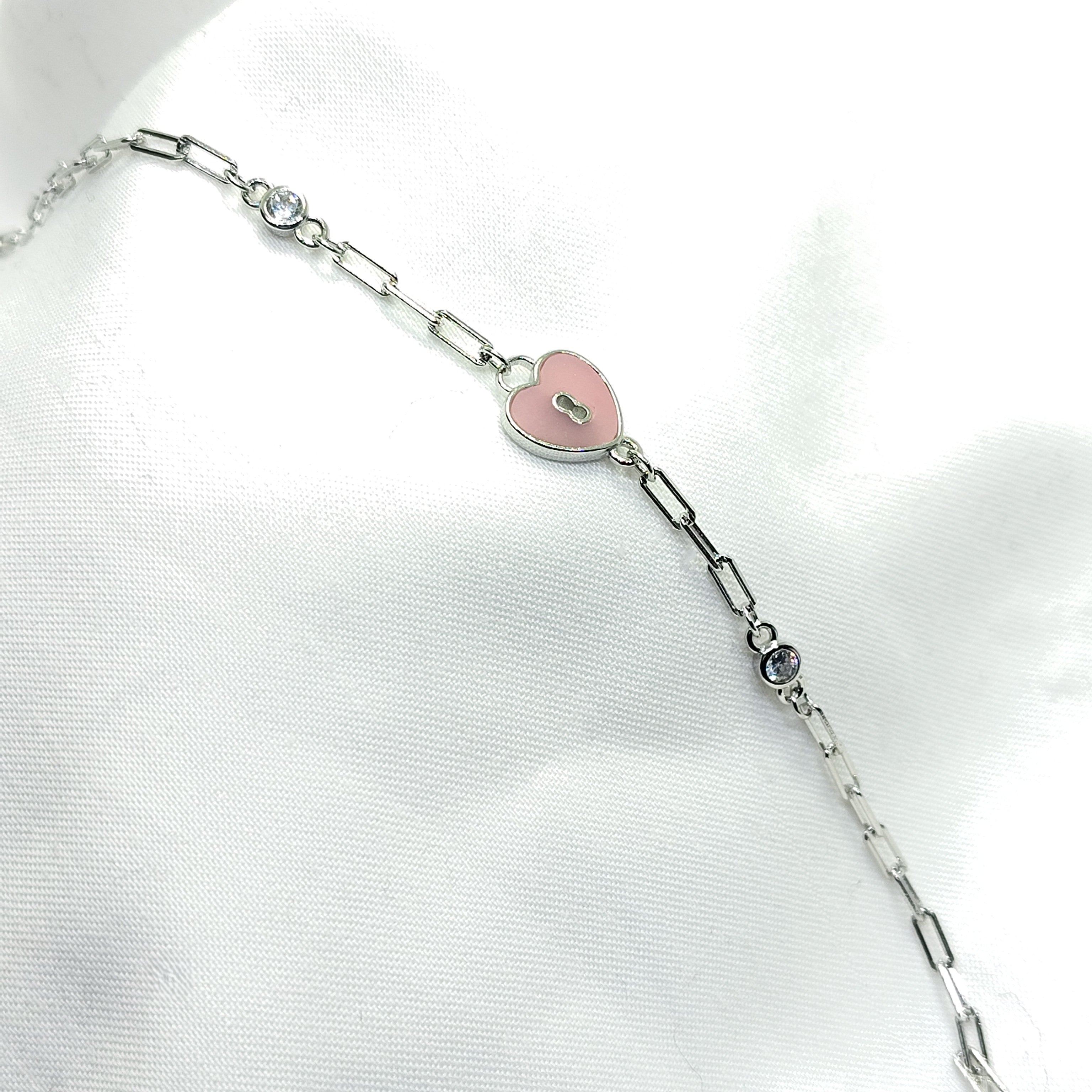 Blush Charm 925 Silver Bracelet - Heart Edition