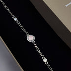 Pink Aura 925 Silver Chain Bracelet
