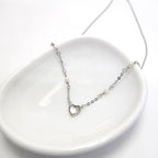 925 Silver Heart Pearl Necklace – Dainty Chain for Women