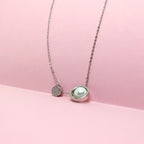 925 Silver Round Pearl Necklace – Elegant Minimal Chain for Women