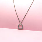 925 Silver Circle Diamond Pendant Necklace – Elegant Everyday Chain