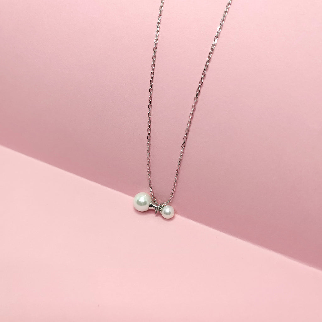 925 Silver Classic Pearl Pendant Necklace – Dainty Everyday Jewellery