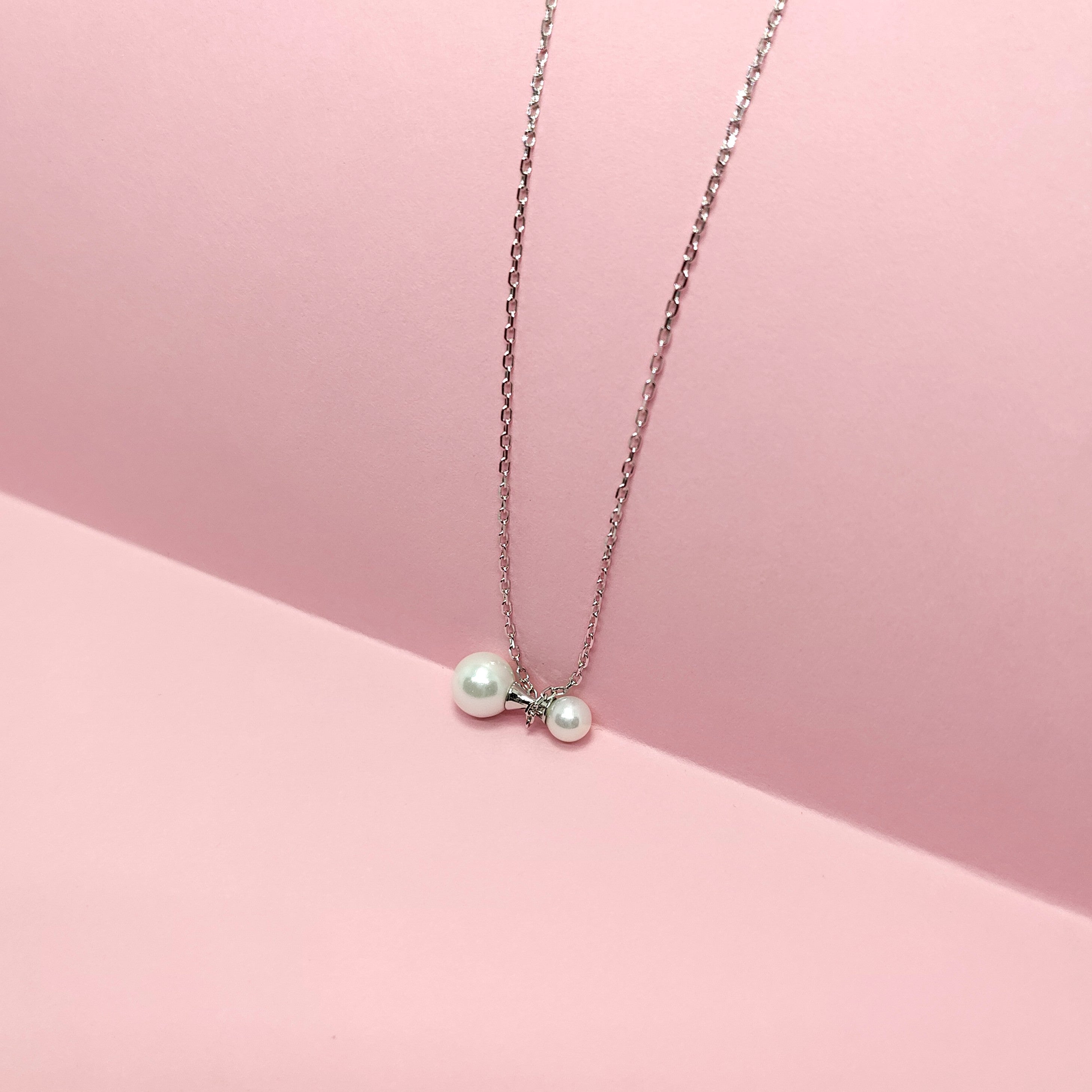 925 Silver Classic Pearl Pendant Necklace – Dainty Everyday Jewellery
