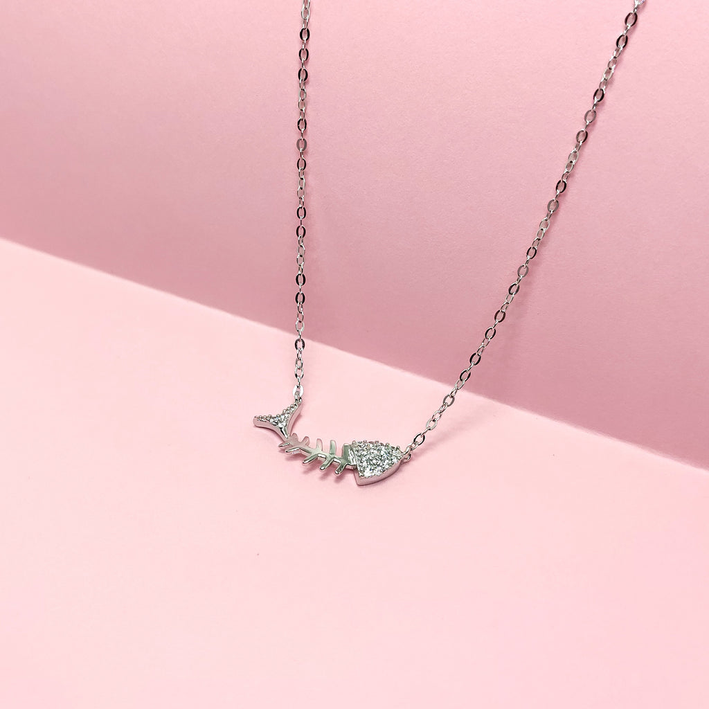925 Silver Aqua Charm Necklace for Women