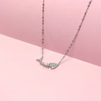 925 Silver Aqua Charm Necklace for Women