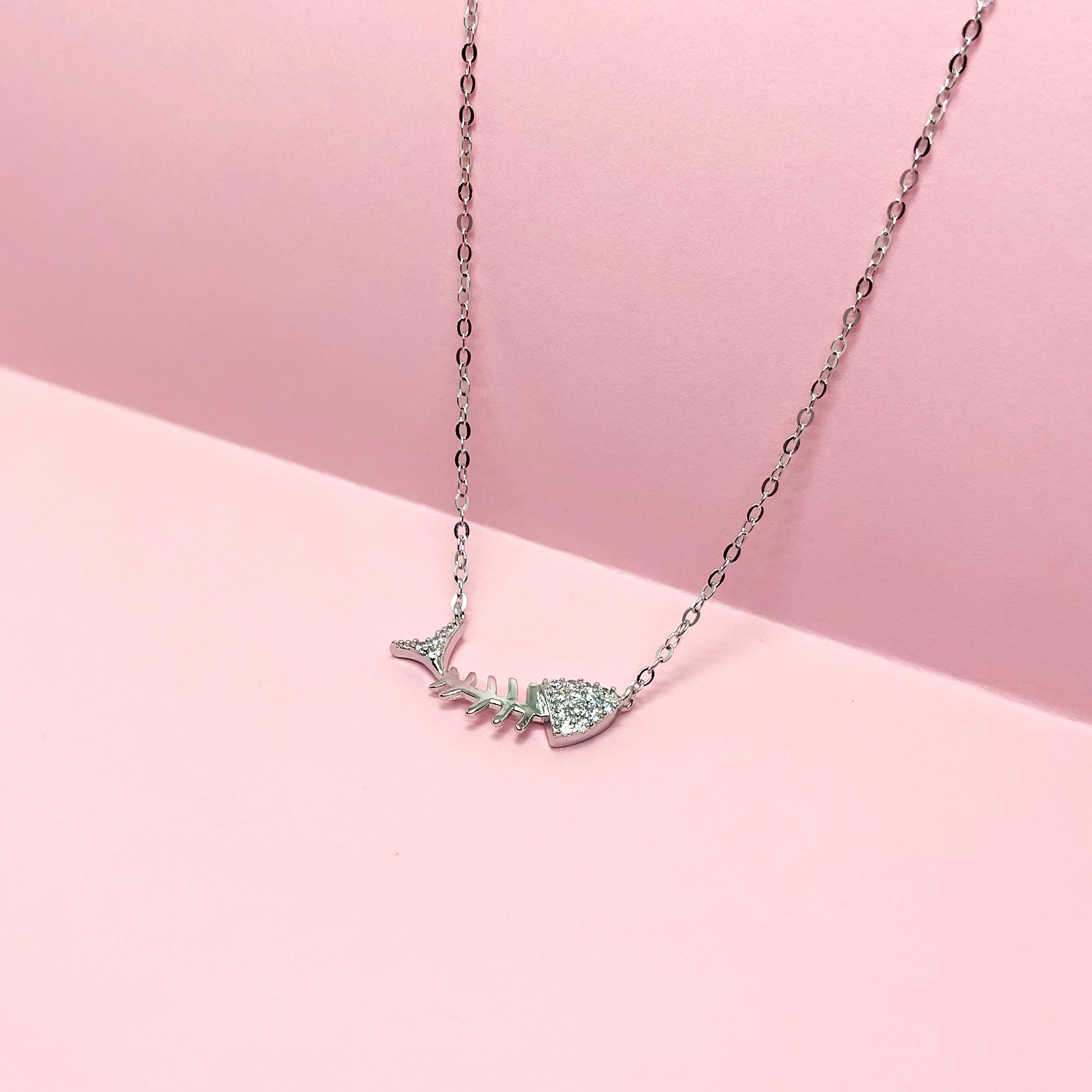 925 Silver Aqua Charm Necklace for Women