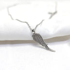 925 Silver Angel Wing Pendant Necklace – Sparkling Minimal Chain for Women