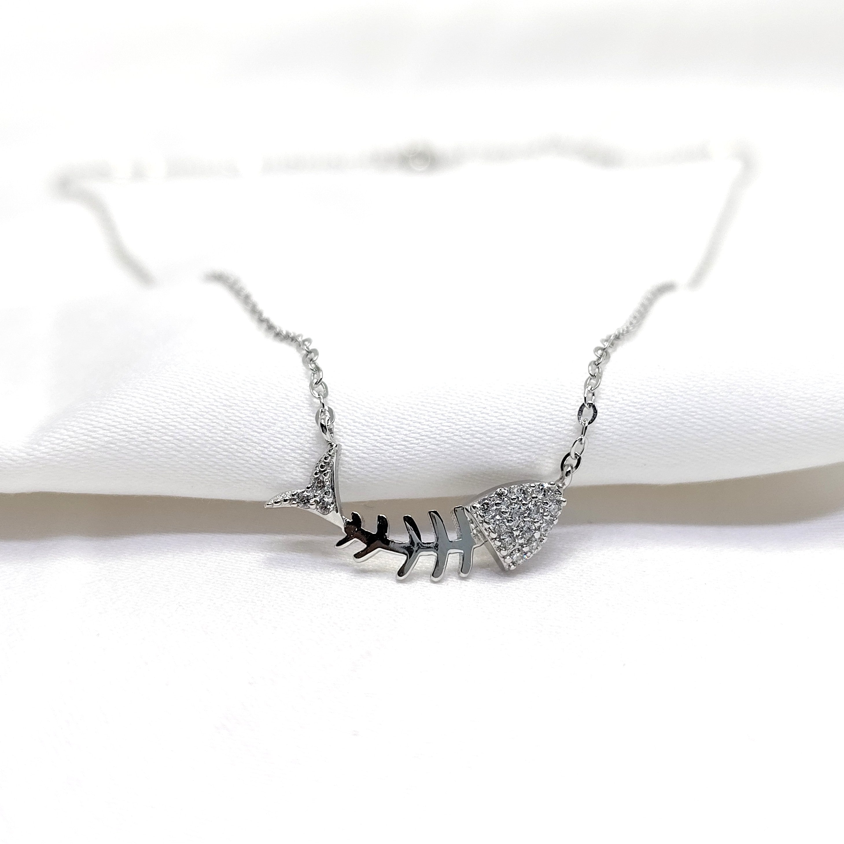 925 Silver Aqua Charm Necklace for Women