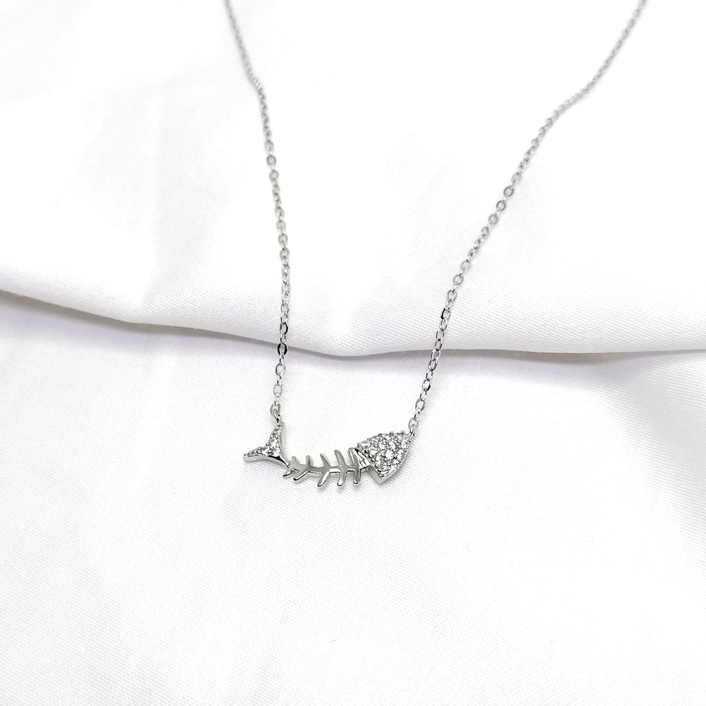925 Silver Aqua Charm Necklace for Women