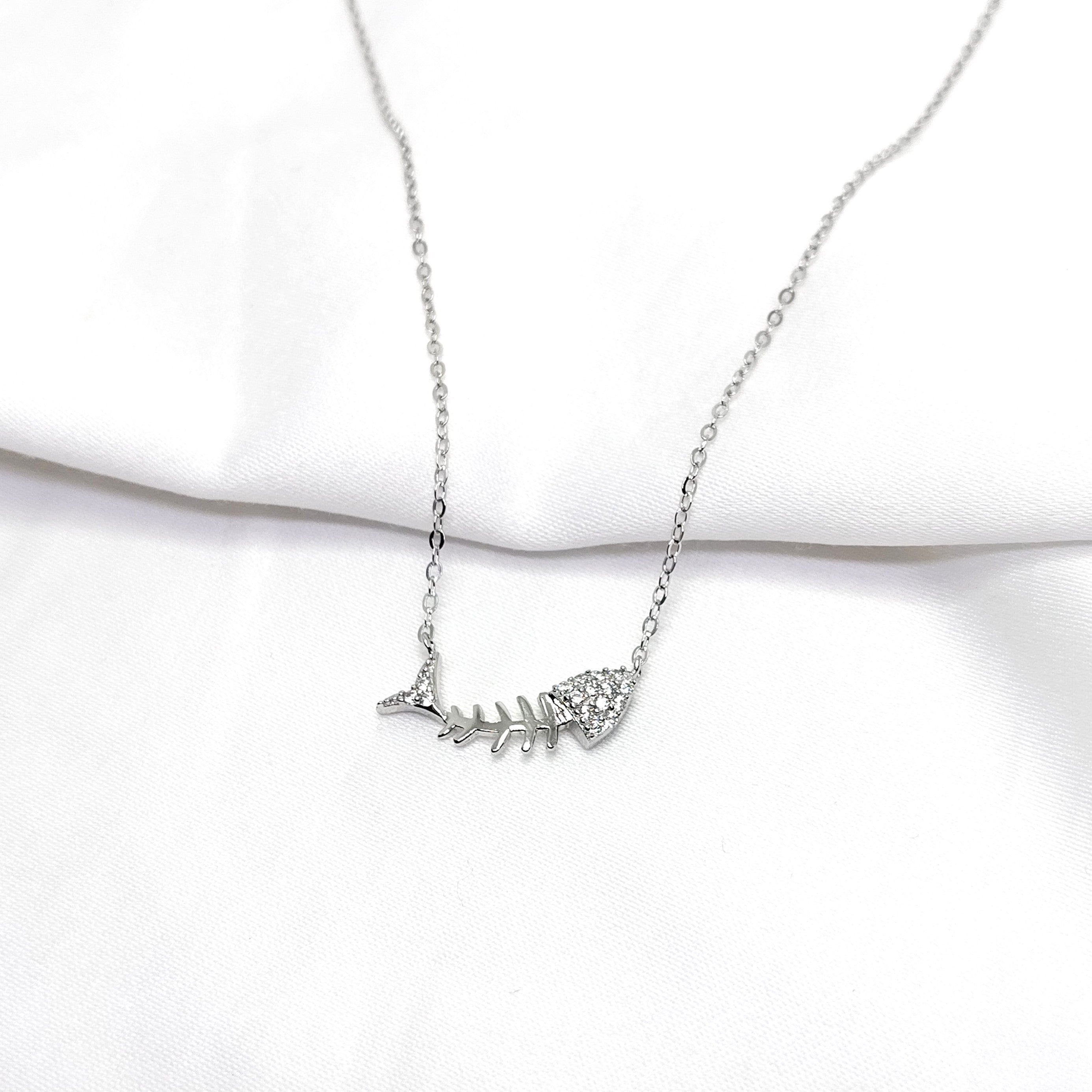 925 Silver Aqua Charm Necklace for Women