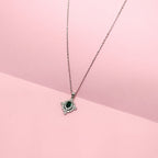 Green Emerald 925 Silver Necklace