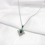 Green Emerald 925 Silver Necklace