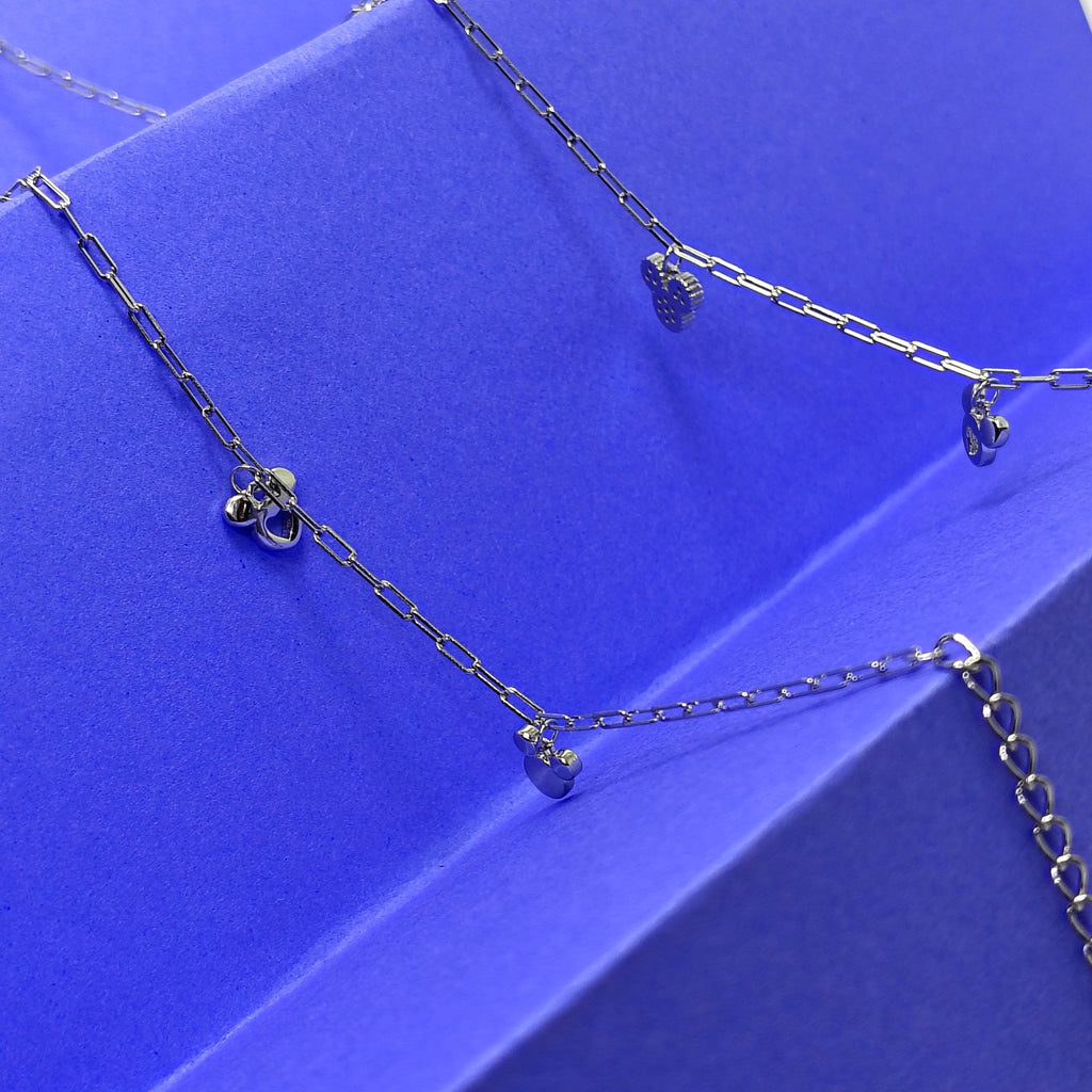 Elegant Clover 925 Silver Anklet