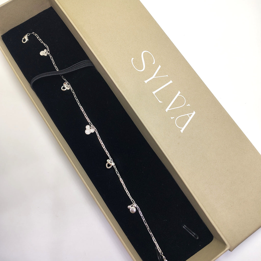 Elegant Clover 925 Silver Anklet