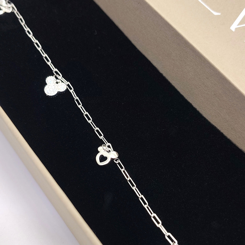 Elegant Clover 925 Silver Anklet