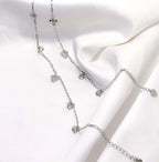 Elegant Clover 925 Silver Anklet