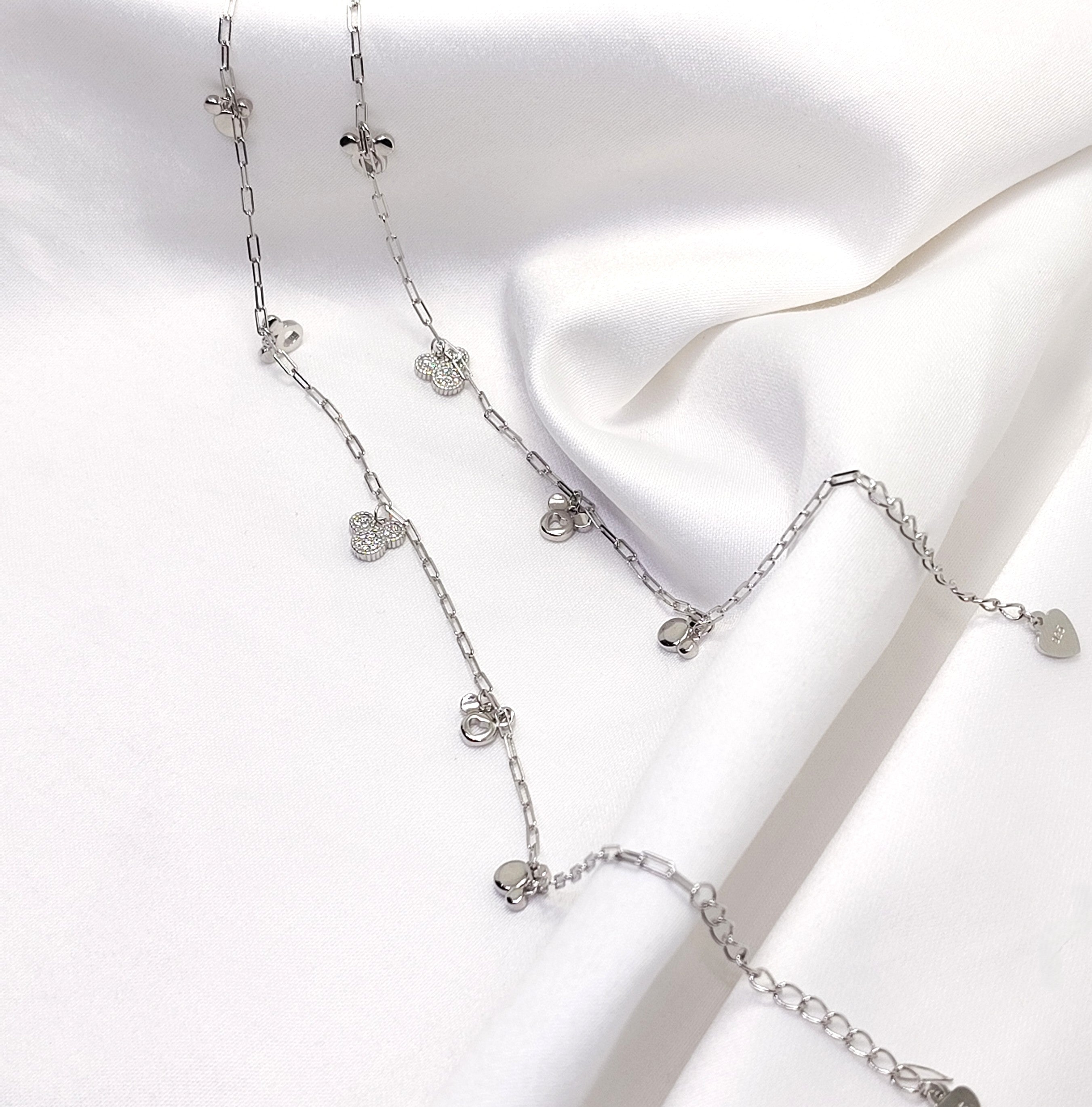 Elegant Clover 925 Silver Anklet