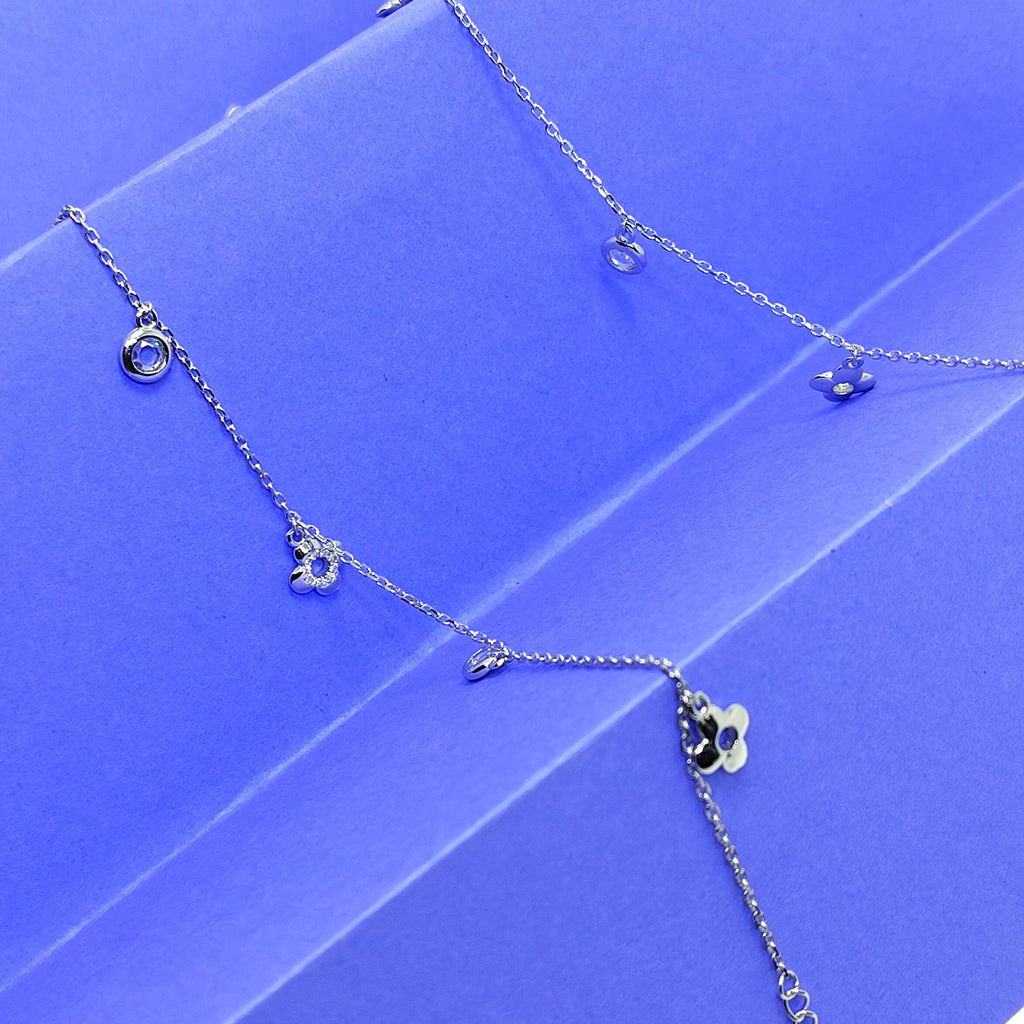 Floral Grace 925 Silver Anklet