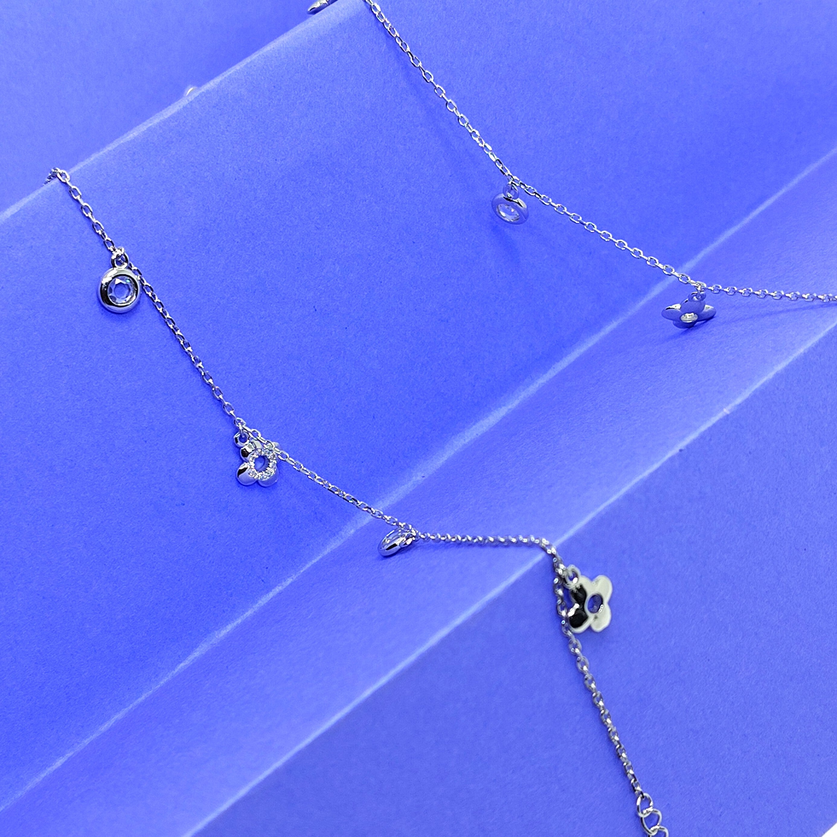 Floral Grace 925 Silver Anklet