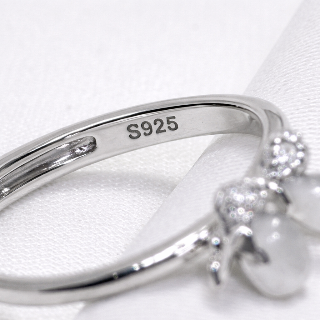 Trendy Butterfly Crystal Ring – 925 Sterling Silver Adjustable
