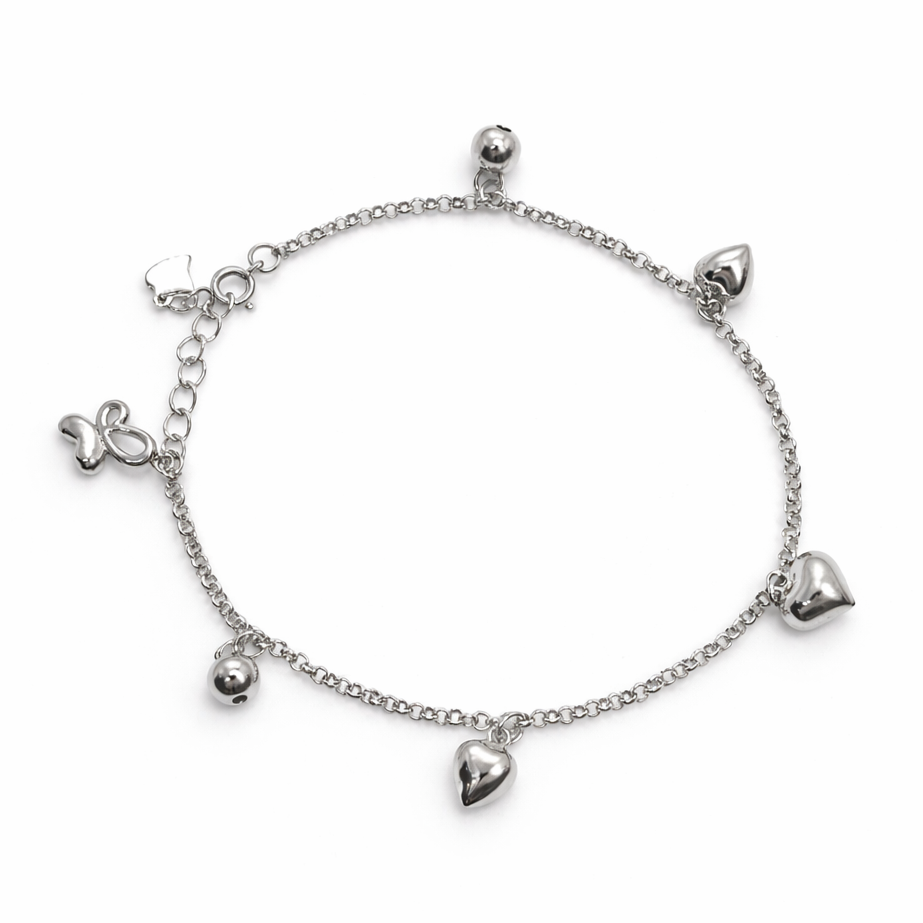 925 Silver Link Bracelet | Adjustable Lightweight Jewelry with Modern Charms