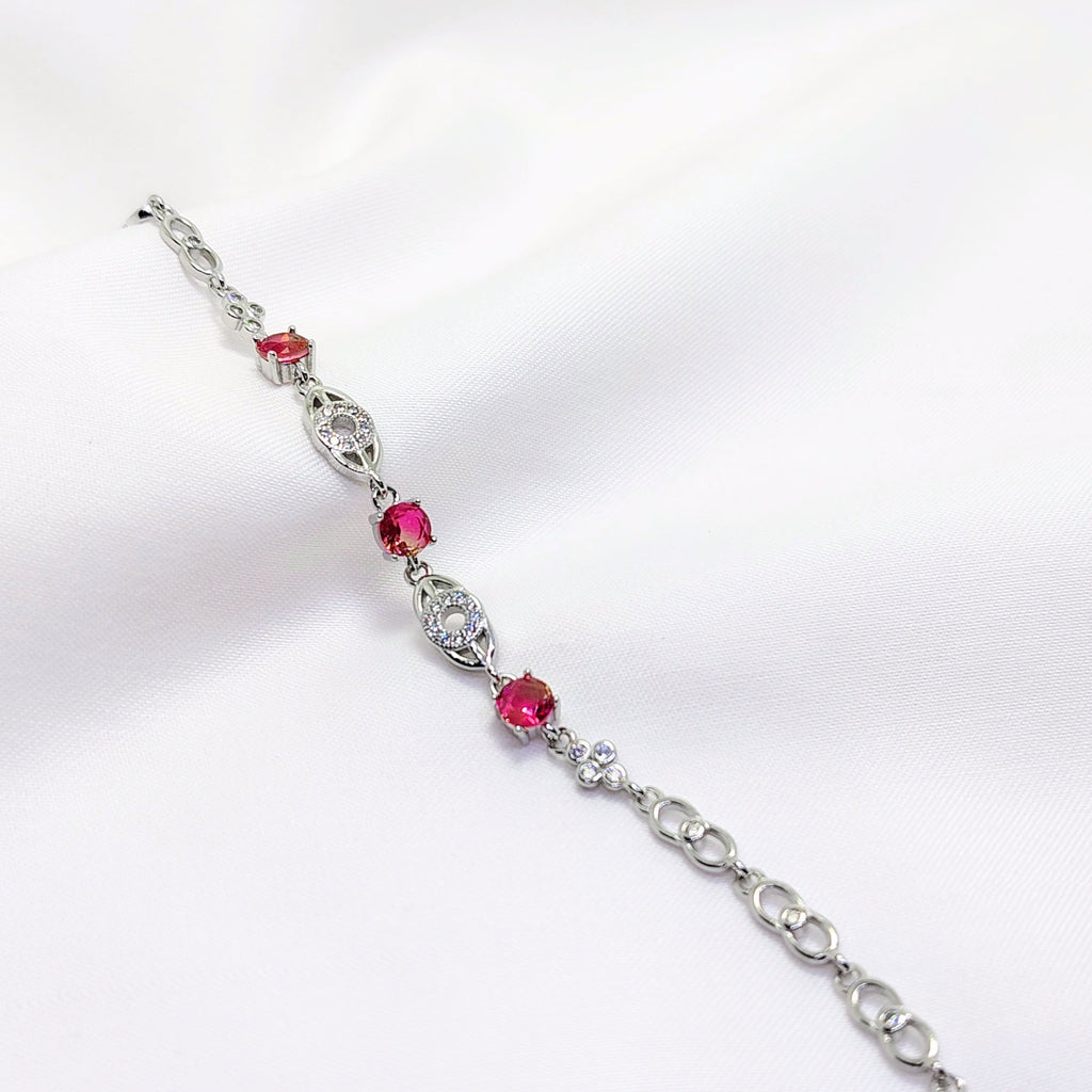 Scarlet Elegance Adjustable 925 Silver Bracelet - Strength doesn’t need to shout.