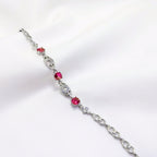 Scarlet Elegance Adjustable 925 Silver Bracelet - Strength doesn’t need to shout.