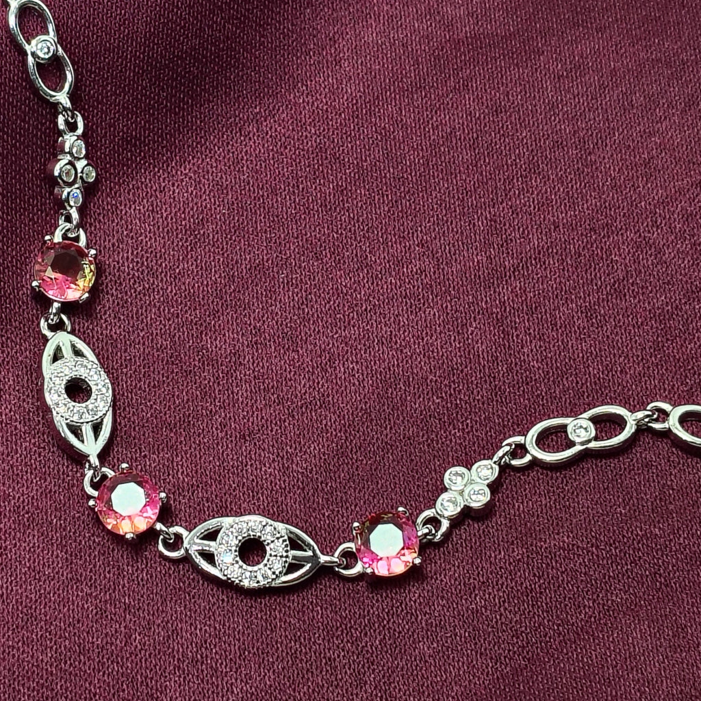 Scarlet Elegance Adjustable 925 Silver Bracelet - Strength doesn’t need to shout.