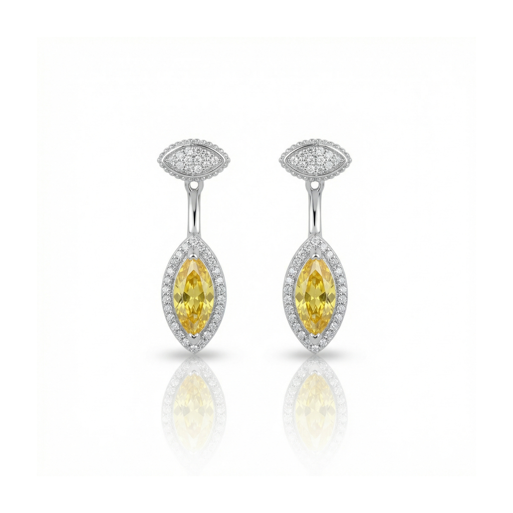 Minimalist Yellow Stone Silver Earrings - Because confidence deserves sparkle.
