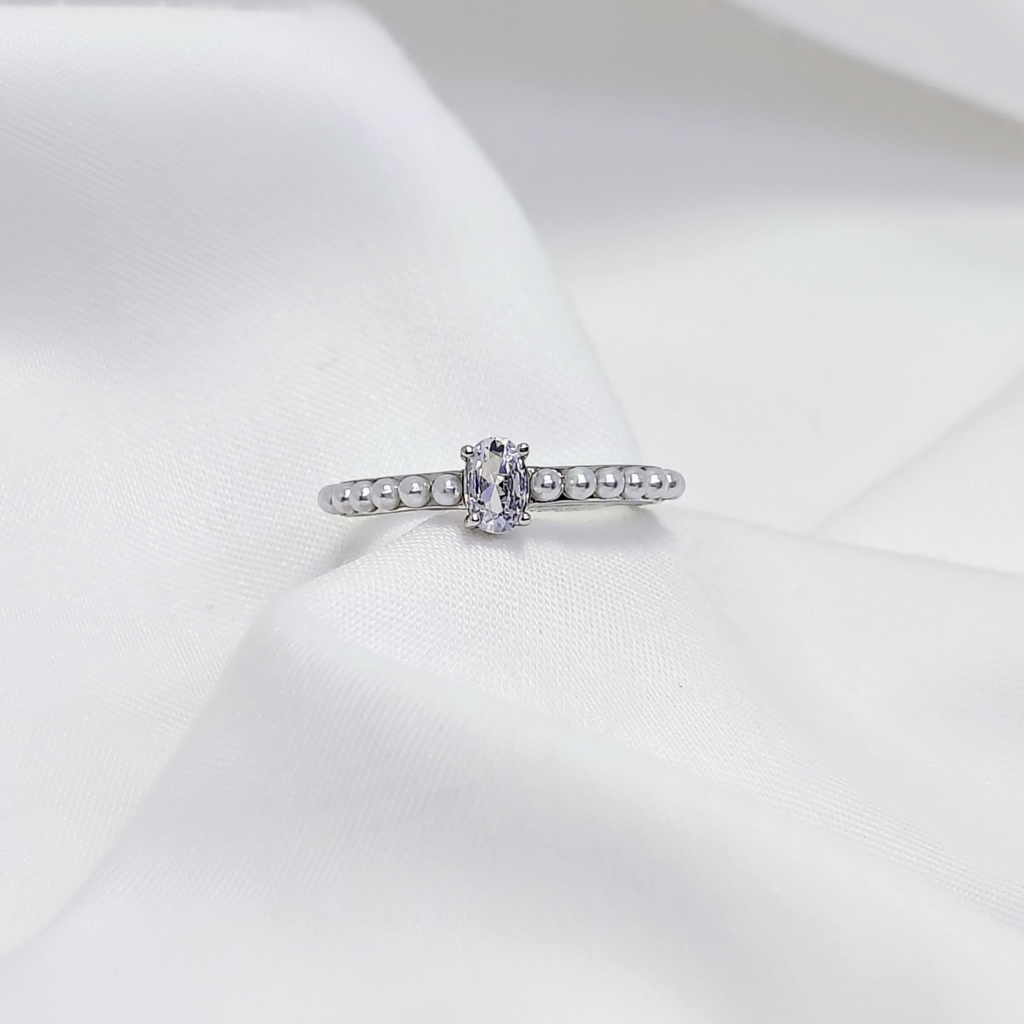 Silver Luna Pearl Ring