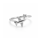 Airplane Silver Ring