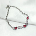 Fiery Red Stone 925 Silver Bracelet - Jewellery for women who lead.